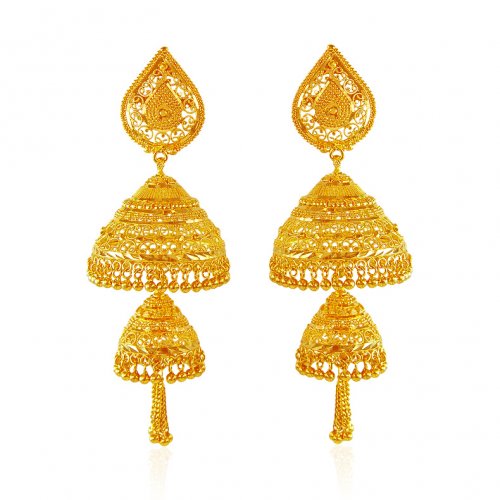 Jhumka Earrings 22K Gold  