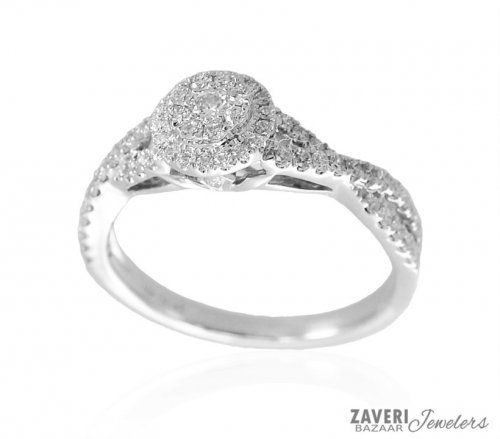 Diamond Ring 18K Gold - ajdr59744 - Delicate 18K white gold ring