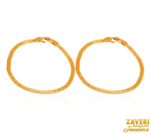 22Kt Gold Baby Anklets (2 Pc) 