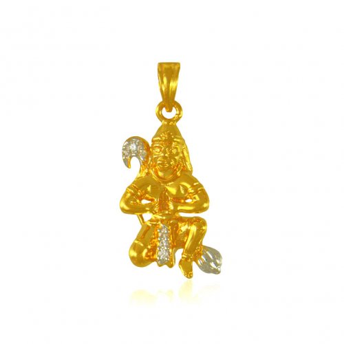 22K Gold Hanuman Pendant 