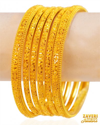 22Kt Gold Bangles Set (6pc) 