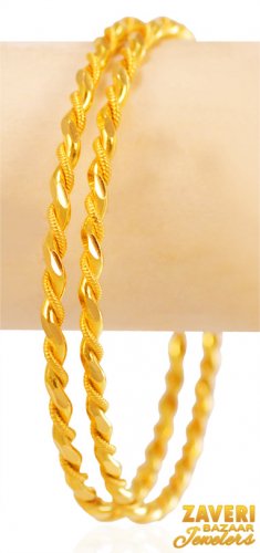 22Kt Gold Fancy Bangles (2 pc) 