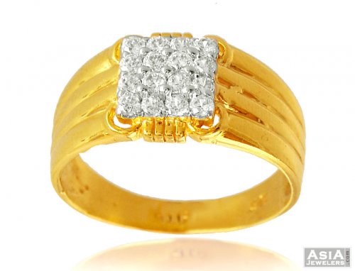 22K Mens Fancy Signity Ring 