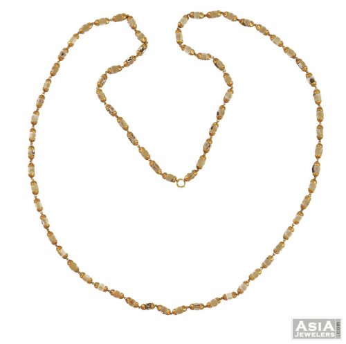 Long Sandalwood Necklace with 22K gold 