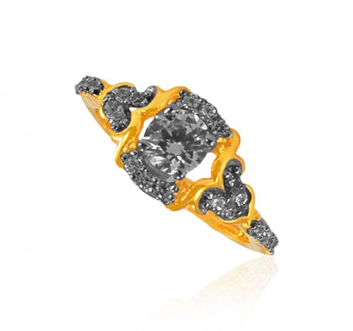 22KT Gold Signity Ring for Ladies 
