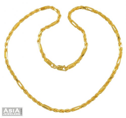 22K Gold Rope Chain (16 Inch) 