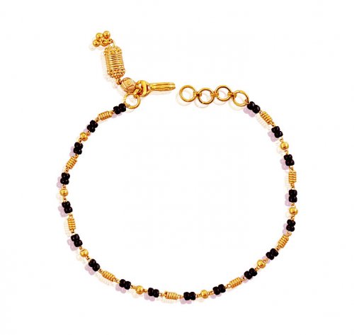 22K Black Beads Gold Bracelet - AjBr60736 - 22K Gold bracelet for ...