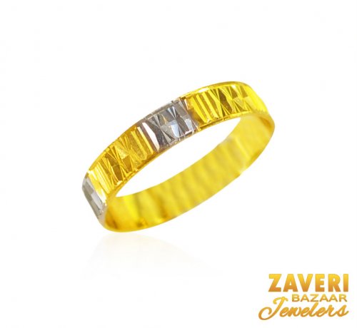 22 Kt Gold Two Tone Band 