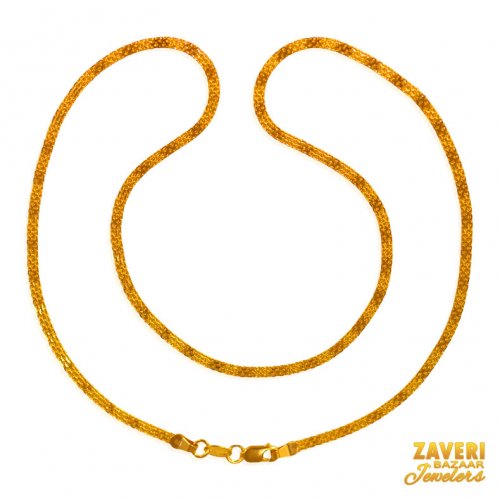 flat Chain 22 Kt Gold (18 In) 
