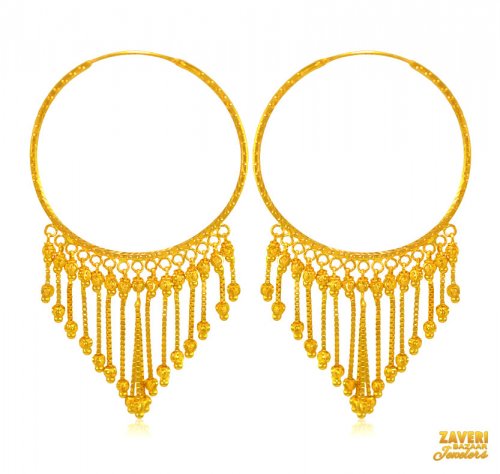 22 Karat Gold Bali Earrings 