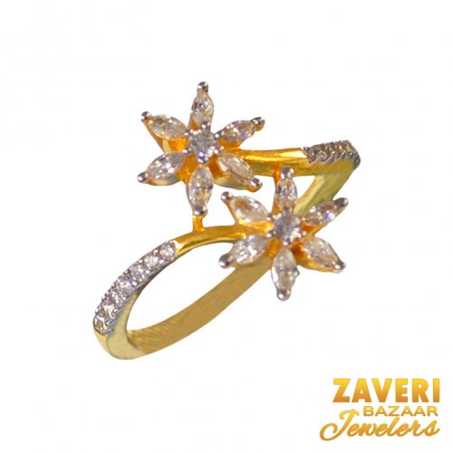 22Kt Gold CZ Fancy Ring 