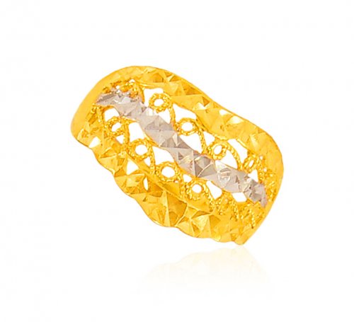 22 K Gold Two Tone Ring 
