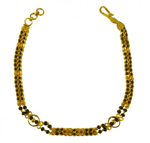22K Gold Black Beads Bracelet 