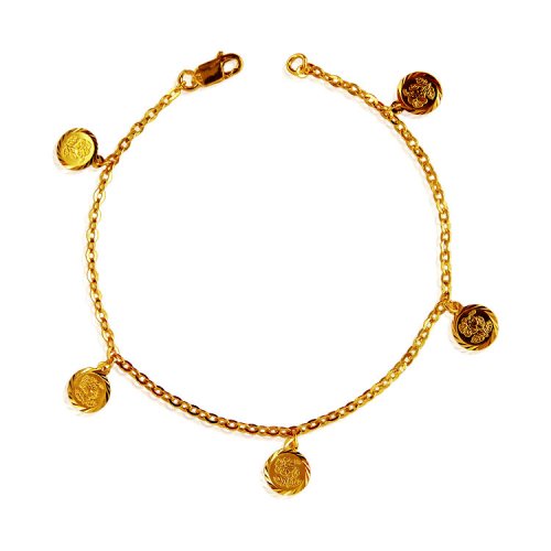 22 Kt Gold Coins Bracelet - AjBr62567 - 22K Gold bracelet for ladies is ...