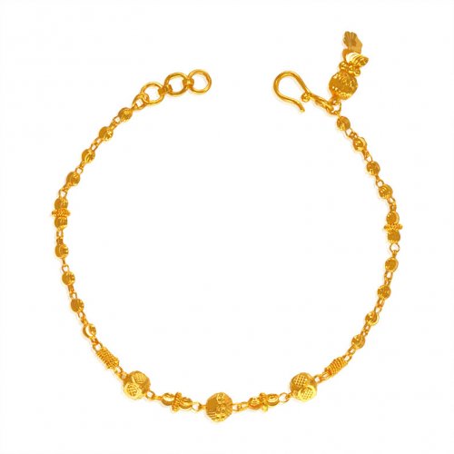 22Kt Gold Balls Bracelet - AjBr64668 - 22K Gold ladies bracelet is ...