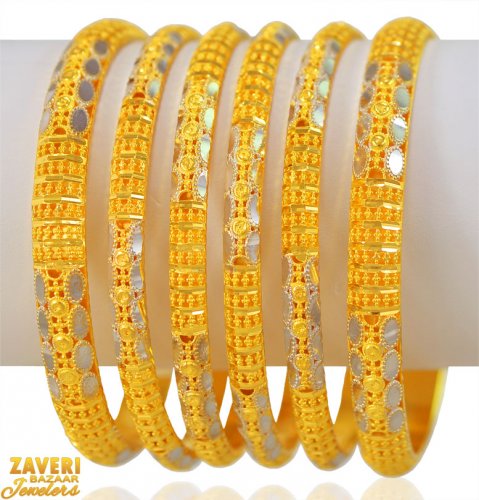 22K Gold Bangles Set (6 PCs) 