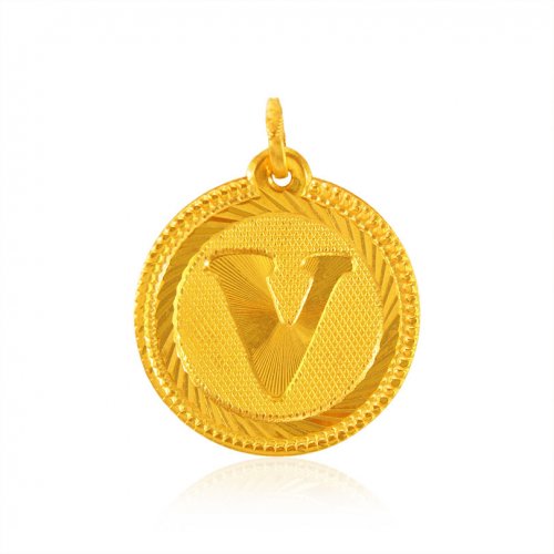 22K Gold (V) Pendant 