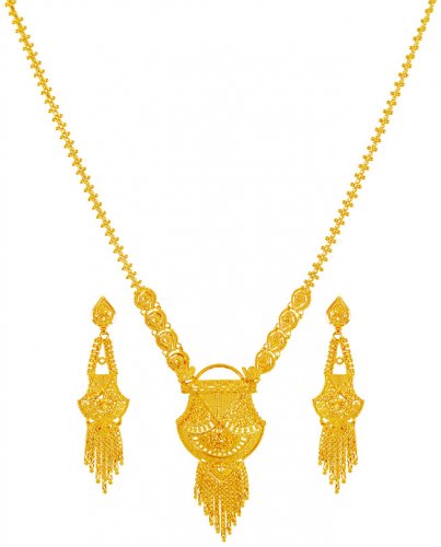 22 Karat Gold Long Necklace Set 