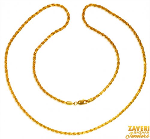22KT Gold  Rope Chain 