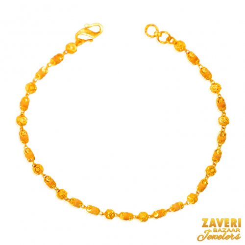 22 Karat Gold Tulsi Beads Bracelet 