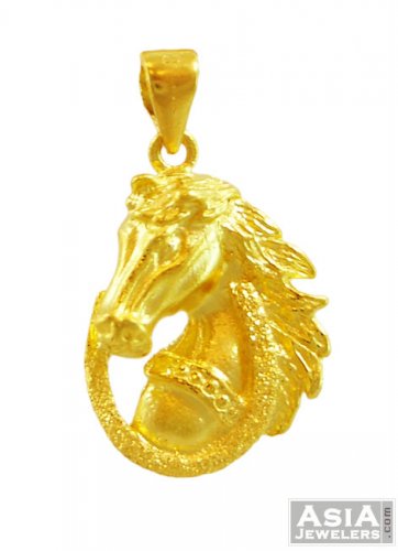 Indian Gold Horse Pendant 