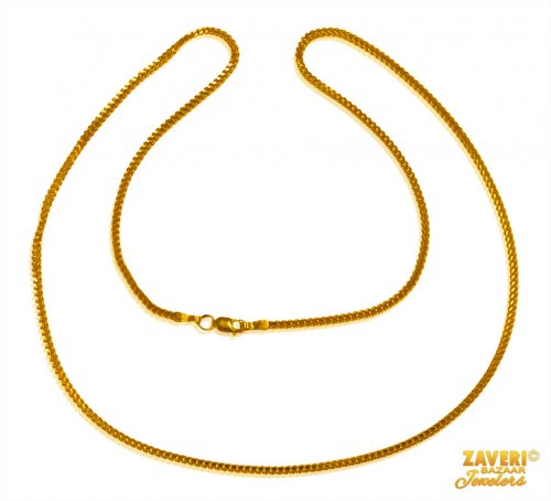 Box Chain 22Kt Gold (18 In) 