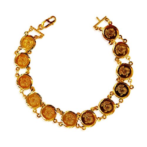 22Kt Gold Coins Bracelet AjBr62566 22K Gold bracelet for ladies is