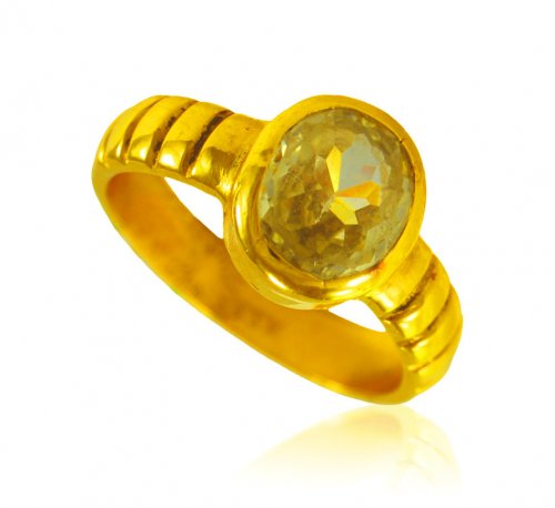 22 Karat Gold Yellow Sapphire Ring 