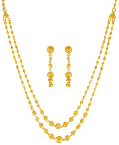 22k Yellow Gold Layered Necklace 