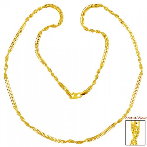 22K Gold Spiral Chain - asch60023 - 22K Gold chain. Chain is ...