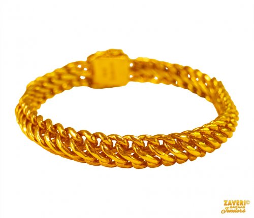 22kt Gold Mens Mountain Bracelet  