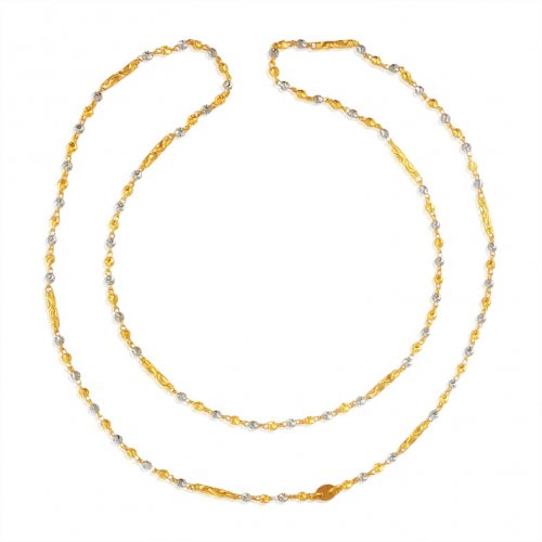 22Karat Gold Long Fancy Chain for Ladies 