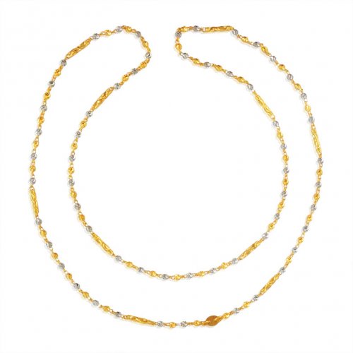 22Karat Gold Long Fancy Chain for Ladies 