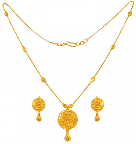 22Karat Gold Necklace Earring Set 