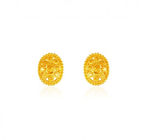 22Kt Gold Kids Earrings - AjEr63152 - 22K Gold earrings are designed ...