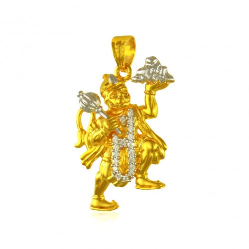Lord Hanuman 22k Gold Pendant 