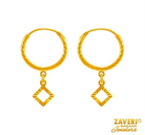 22K Gold Bali Earrings  