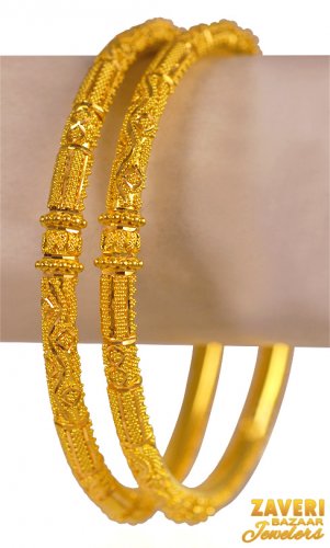 22Kt Gold Designer Bangles (2 Pc) 
