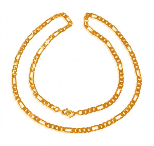 22Kt Gold Figaro Chain  