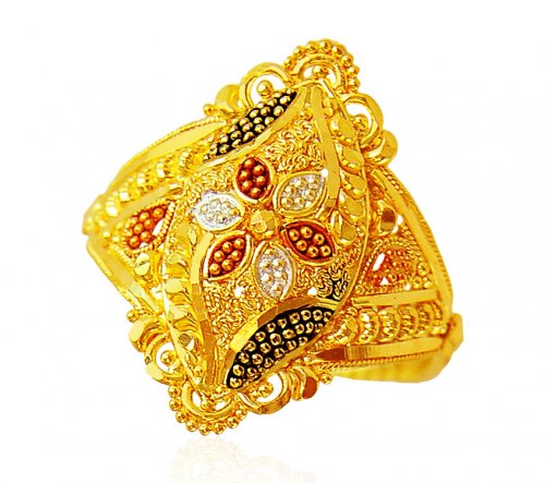 22kt Gold Three Tone Ring 