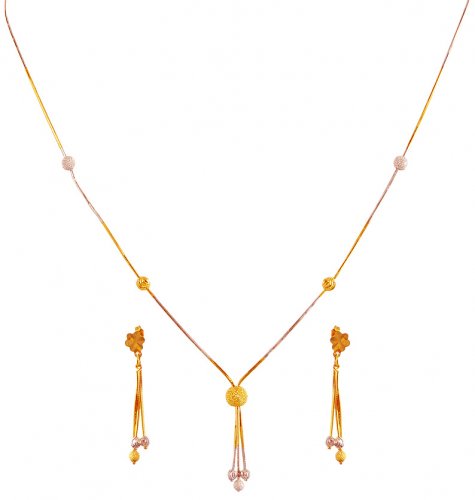 22k Two Tone Necklace Set 