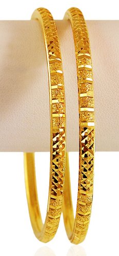 22 Karat Gold Bangles 2 PCs - AjBa62606 - 22k Gold Bangles (2pc) is ...