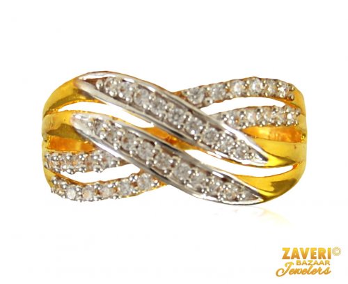 22 KT Gold Signity Ring for ladies 