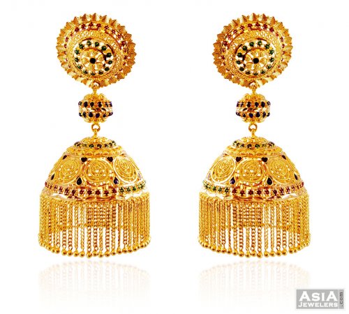 l/w 4 months 22K Traditional Jhumka Earrings 