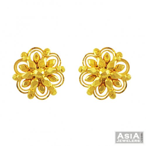 916 Hallmark Gold Ear Tops Designs With Price | Gold Stud Earrings | trisha  gold art - YouTube