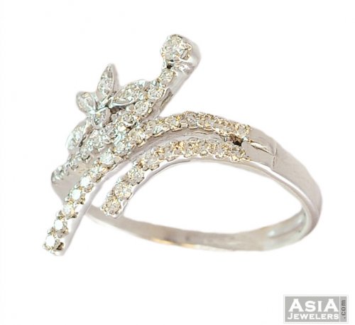 White Gold Diamond Ladies Ring 18K 