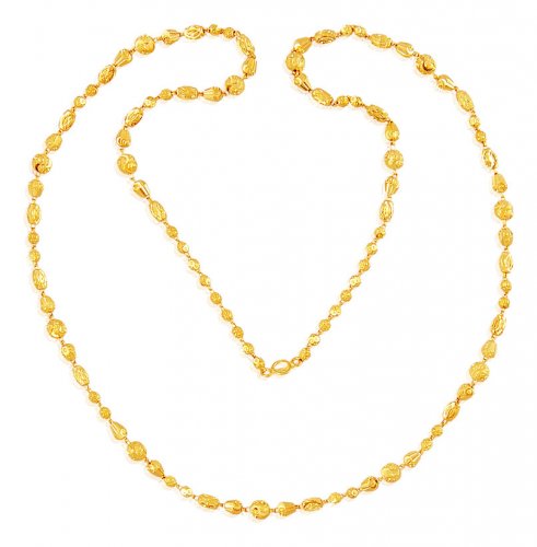 22K Gold Long Chain (24 Inch) - AjCh60149 - 22K Gold Chain designed ...