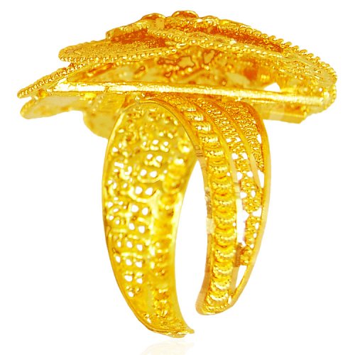 22 Kt Gold Adjustable Floral Ring  