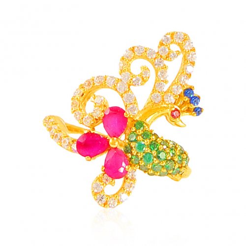 22 kt Gold Traditional Peacock Ring 