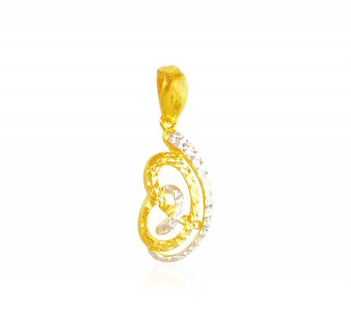 22kt Gold Two Tone Pendant 